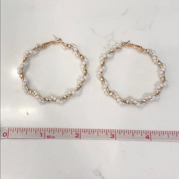 Pearl Hoop Spiral Earrings 🧚 - Picture 6 of 7